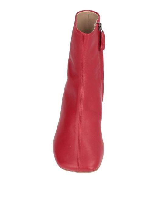 Alysi Red Ankle Boots