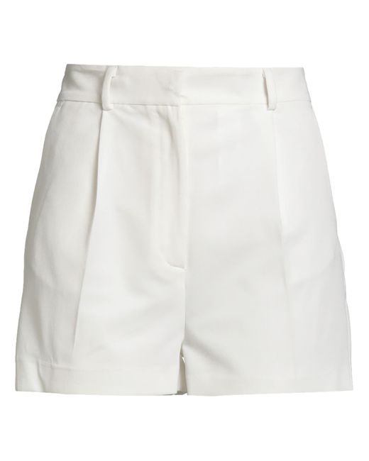 Aglini White Shorts & Bermuda Shorts Polyester, Viscose, Elastane