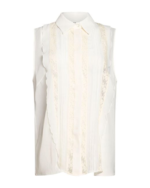 P.A.R.O.S.H. White Ivory Shirt Polyester