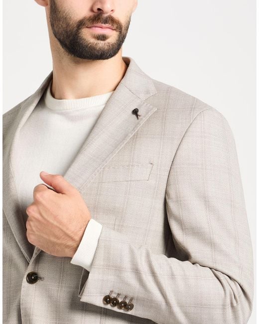 Paoloni White Light Suit Virgin Wool, Elastane for men