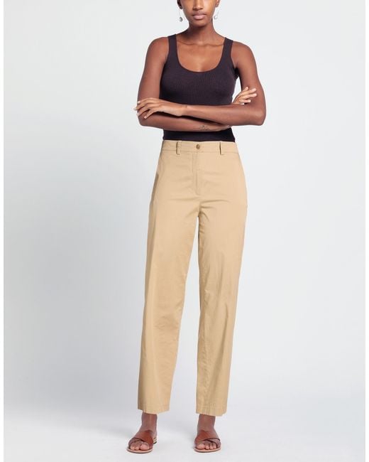 19.70 Nineteen Seventy Natural Pants Cotton, Elastane