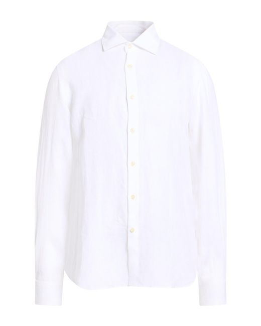 120% Lino White Shirt Linen for men