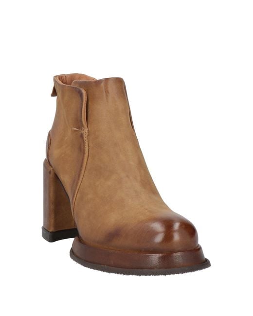 A.s.98 Brown Sand Ankle Boots Leather