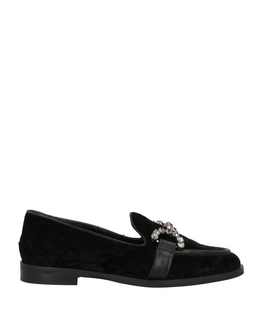 Roberto Festa Black Loafers Textile Fibers