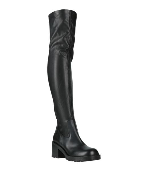 Strategia Black Boot Leather, Synthetic Fibers