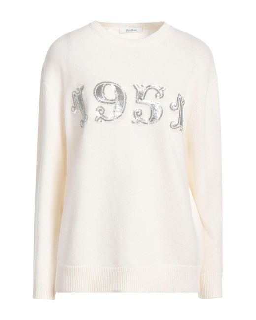 Max Mara White Sweater Wool, Cashmere
