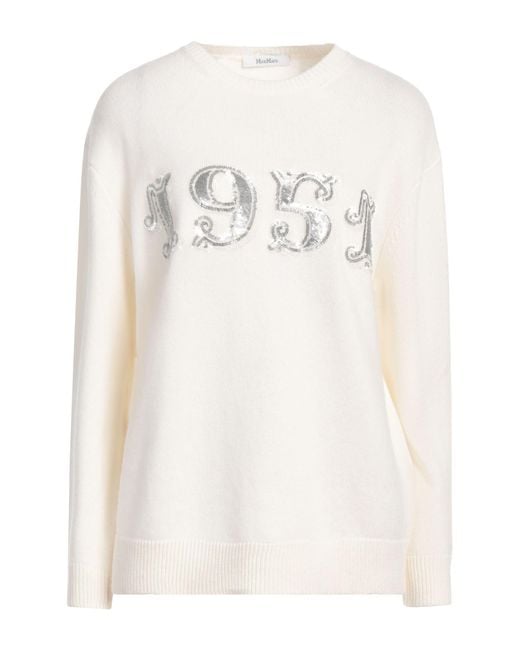 Max Mara White Sweater Wool, Cashmere
