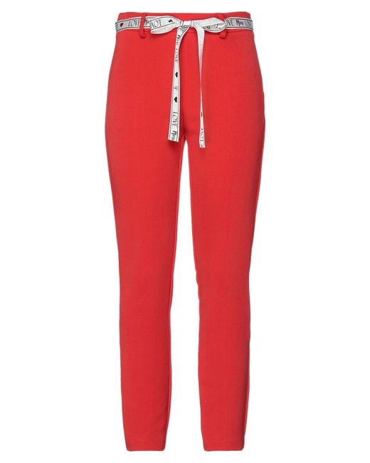 Cristinaeffe Red Pants Polyester, Viscose, Elastane
