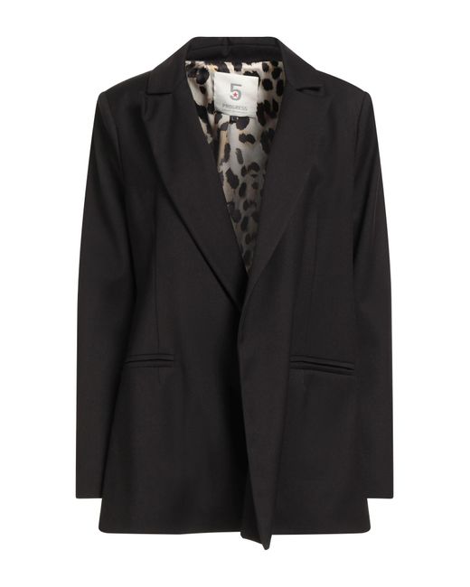 5 PROGRESS Black Blazer Polyester, Viscose, Elastane
