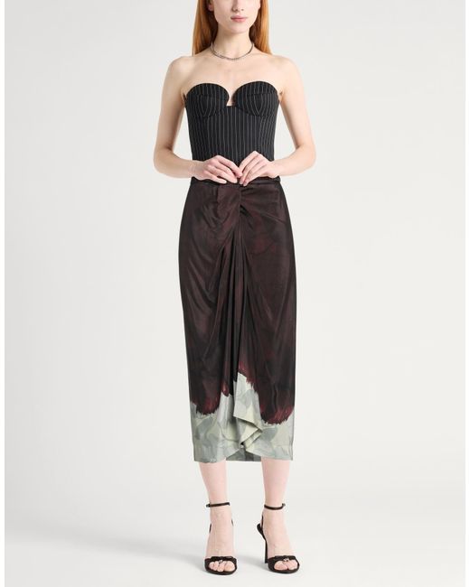 Dries Van Noten Multicolor Midi Skirt Silk