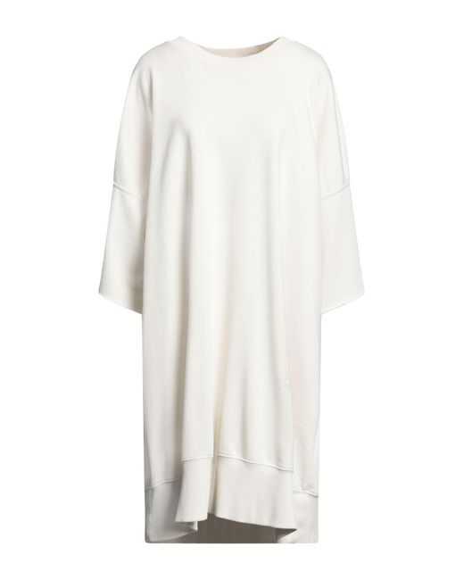 MM6 by Maison Martin Margiela White Ivory Mini Dress Cotton, Polyester, Elastane