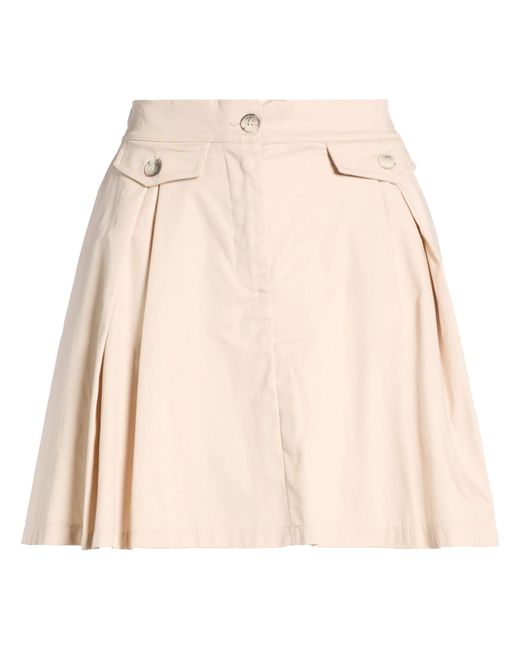 Haveone Natural Ivory Mini Skirt Cotton, Elastane
