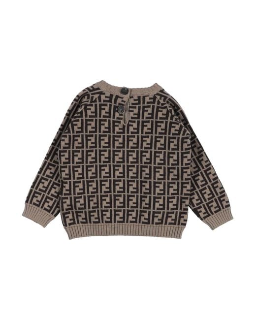Fendi Brown Dark Sweater Cotton, Cashmere, Wool