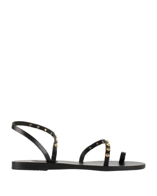 Ancient Greek Sandals Black Thong Sandal