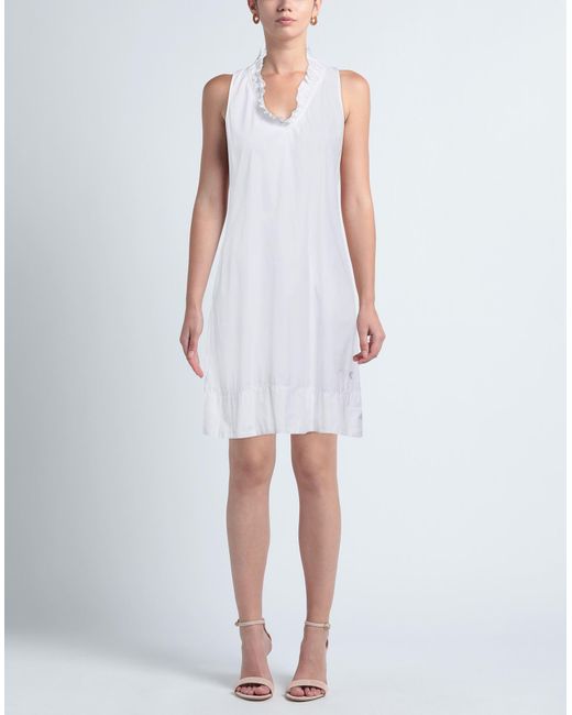 European Culture White Mini Dress
