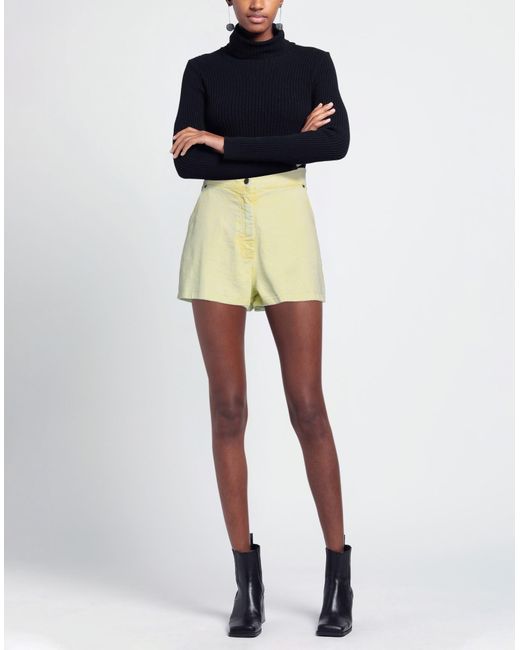 Soallure Yellow Denim Shorts