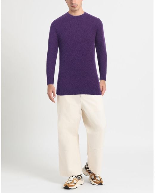 Fedeli Purple Sweater Virgin Wool, Cashmere, Polyamide for men