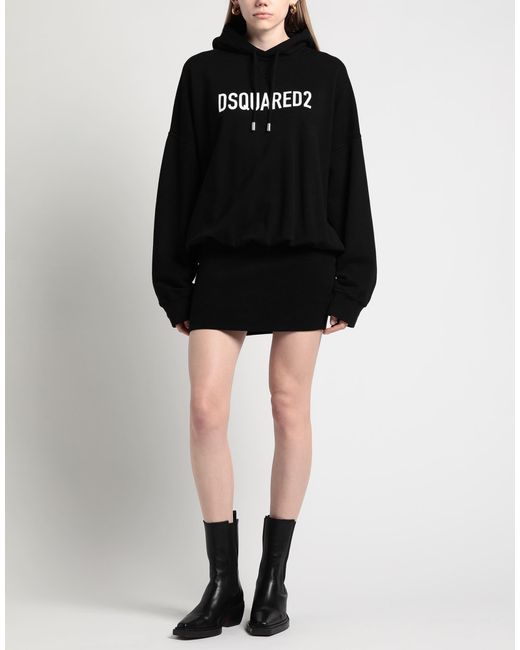 DSquared² Black Mini Dress Cotton, Elastane