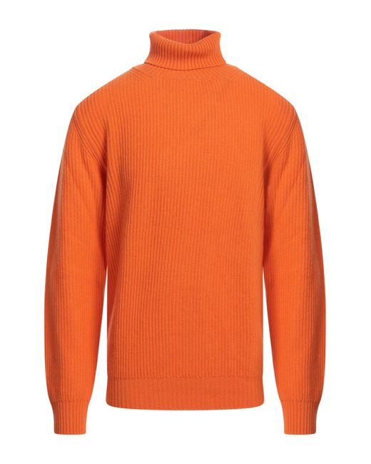 Irish Crone Orange Turtleneck Virgin Wool for men