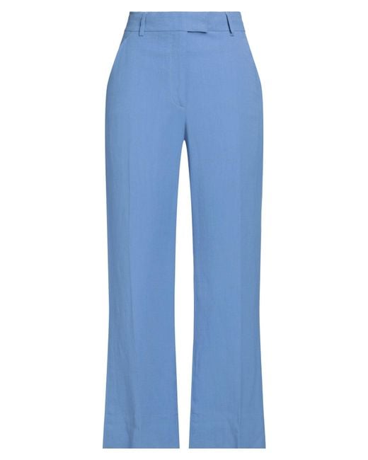 True Royal Blue Azure Pants Viscose, Linen