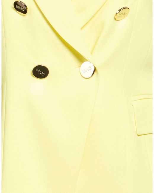 Liu Jo Yellow Blazer Viscose, Polyester, Elastane