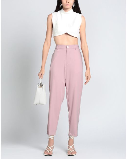 OVER/D Pink Pants Polyester, Viscose, Elastane