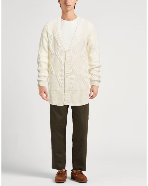 Daniele Alessandrini White Cardigan Acrylic, Wool for men