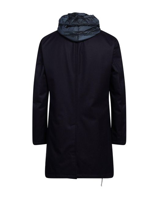 Canali Dark Coat Wool in Blue for Men Lyst