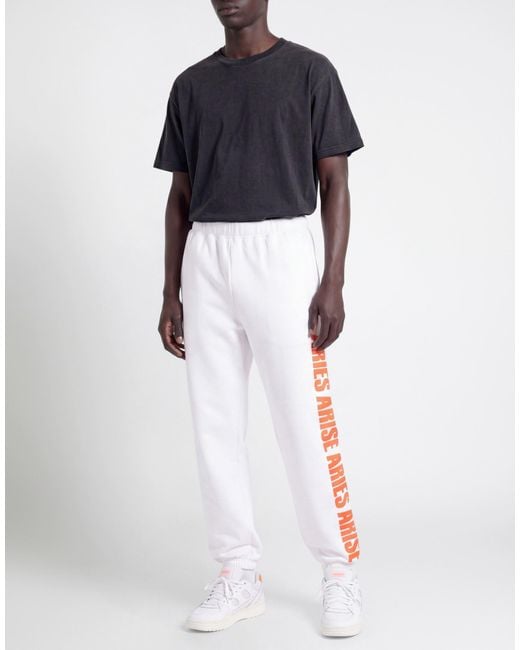 Aries White Pants Cotton for men