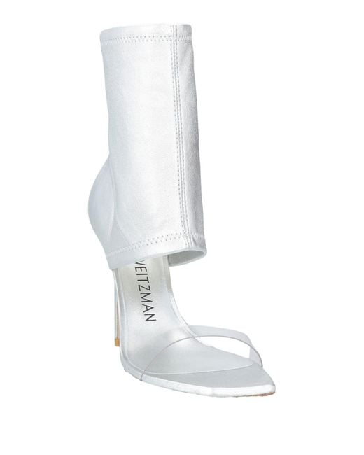 Stuart Weitzman White Ankle Boots Leather