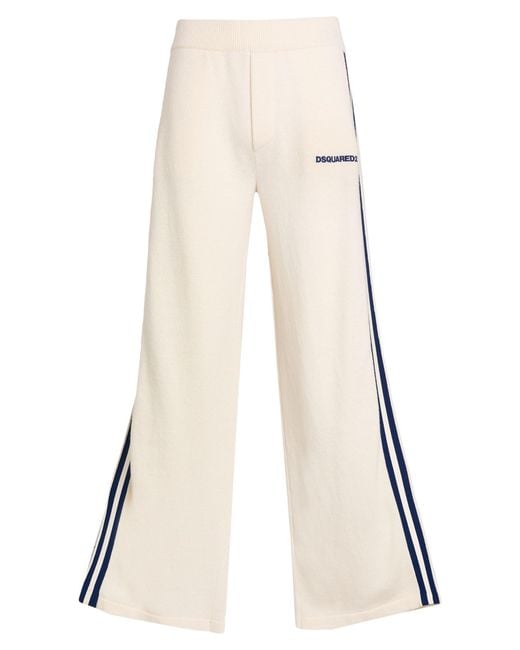 DSquared² Natural Ivory Pants Wool, Elastane, Polyester for men