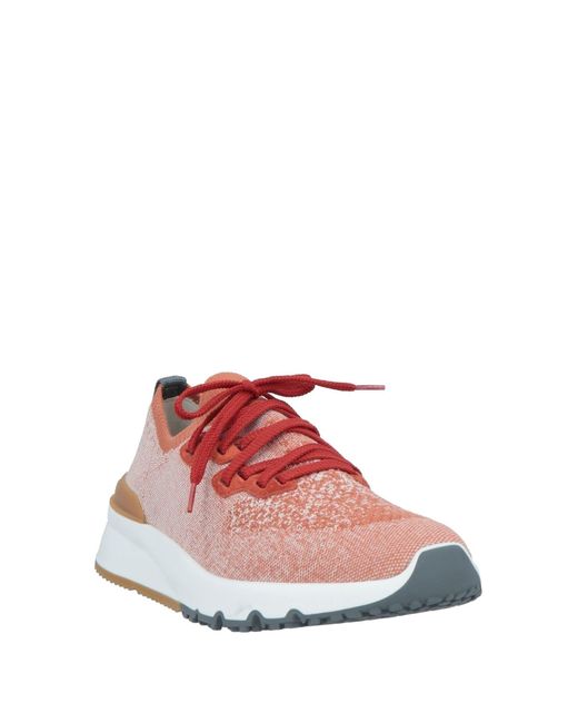 Brunello Cucinelli Pink Suede-trimmed Stretch-knit Sneakers for men