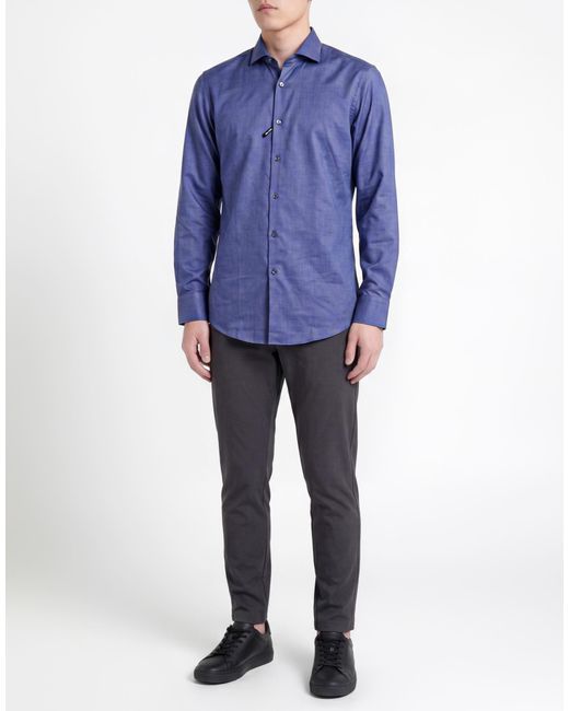 Boss Blue Shirt Cotton for men