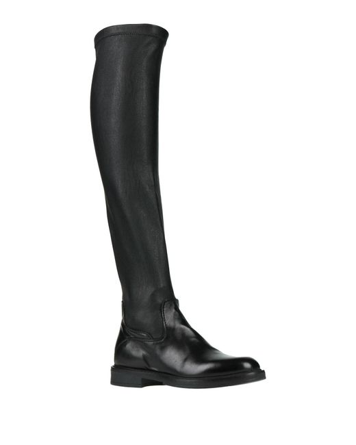 Mjus Black Boot Textile Fibers