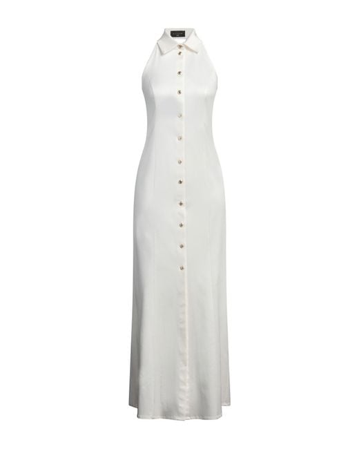 Gaelle Paris White Maxi Dress Cotton, Viscose, Elastane