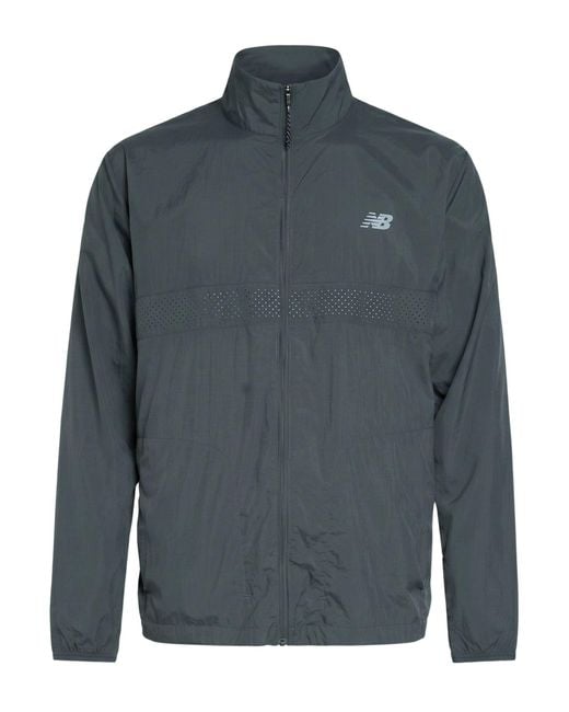 New Balance Blue Charcoal Jacket Recycled Nylon for men