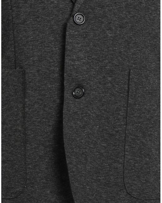 Paolo Pecora Black Charcoal Blazer Viscose, Wool, Polyamide, Elastane for men