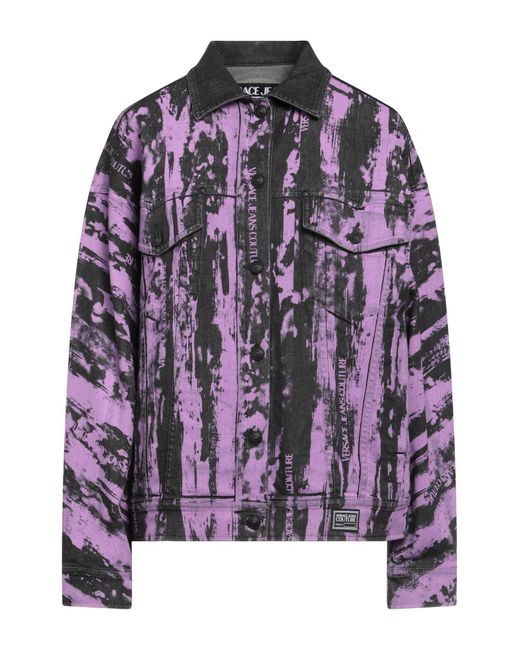 Versace Purple Denim Outerwear