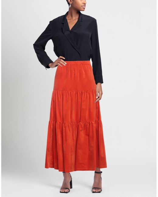 Semicouture Red Maxi Skirt