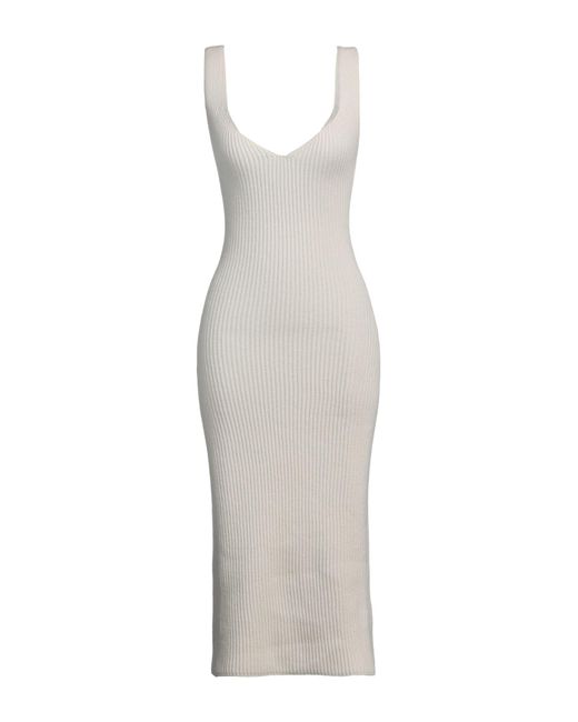INCENTIVE! Women's White Midi Dress Cashmere - www.ice4pros.com.br