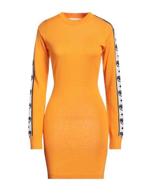 Chiara Ferragni Orange Mini Dress