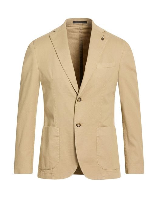Paoloni Natural Blazer Cotton, Elastane for men