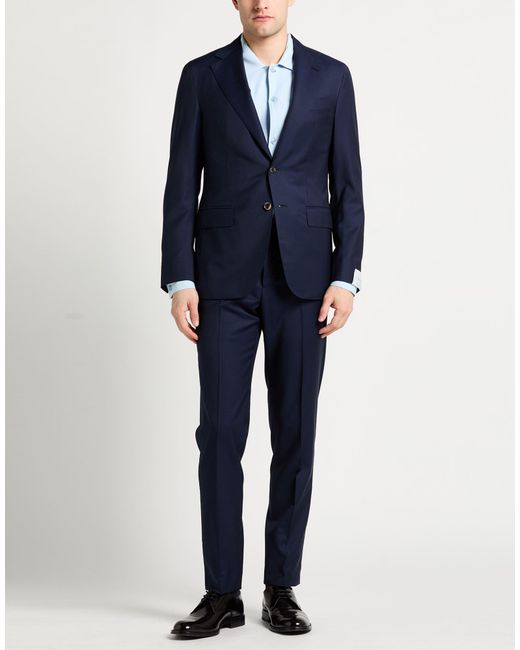 Caruso Blue Suit Wool for men