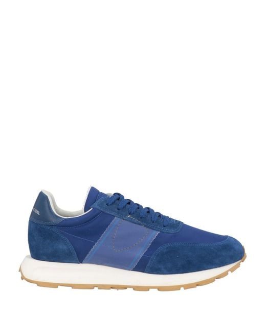 Philippe Model Blue Bright Sneakers Leather, Textile Fibers for men