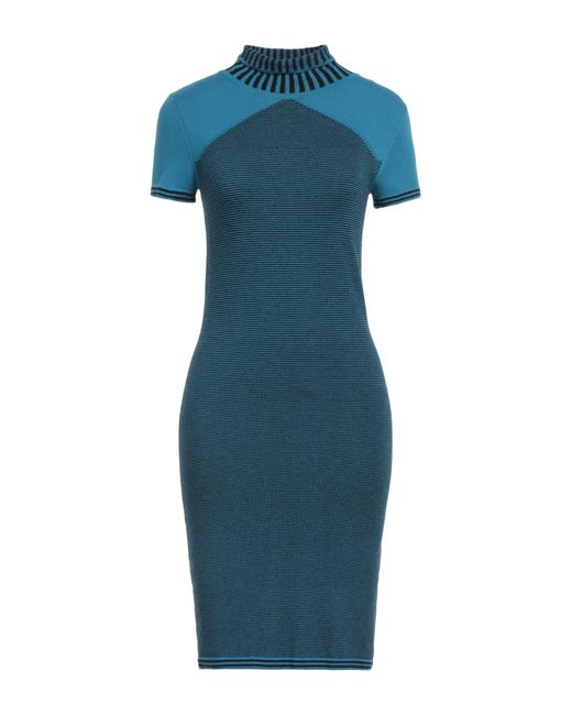 Versace Blue Azure Mini Dress Viscose, Acrylic, Wool, Cashmere, Elastane