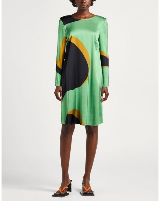 Maliparmi Green Mini Dress Viscose, Elastane