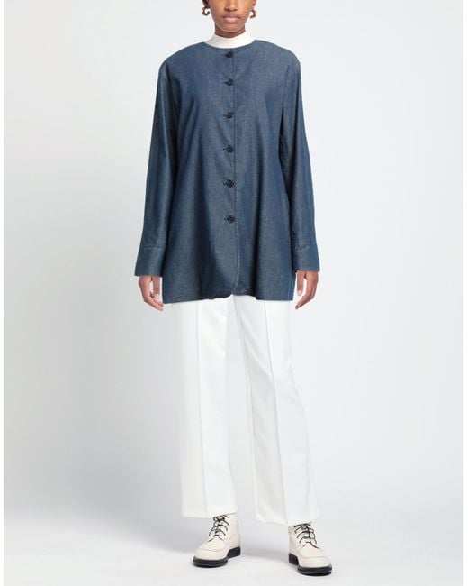 ALESSIA SANTI Blue Overcoat & Trench Coat