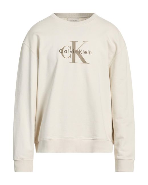Calvin Klein White Sweatshirt Cotton for men