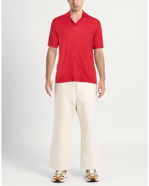 FILIPPO DE LAURENTIIS Red Polo Shirts for men