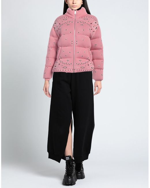 Alanui Pink Bandana Jacquard Puffer Jacket